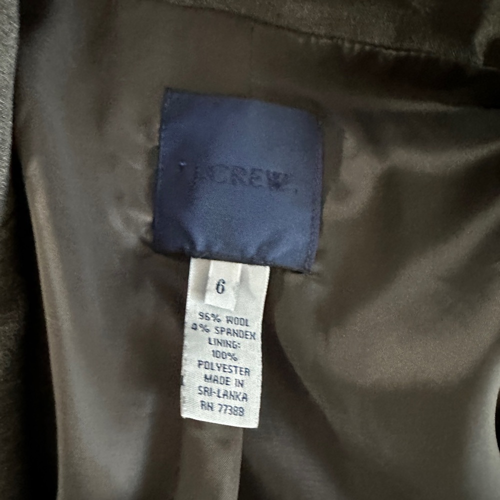 JCrew Gray Two-Piece Suit Set sz 6 city fit wool blend lined 2 button blazer - Picture 12 of 16